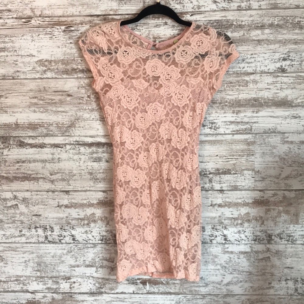 Pink lace dress
